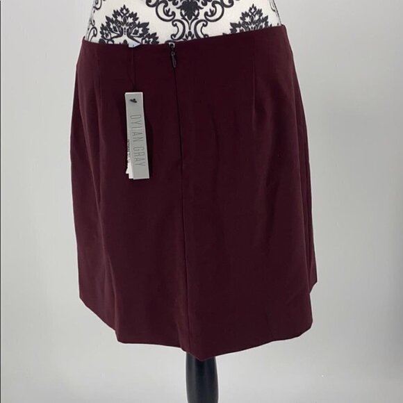 Dylan Gray A-Line Crepe Mini Skirt | Burgundy | Size 12 | NWT $148 - Picture 8 of 11